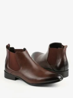 Bottines Chelsea pour homme bout carré à enfiler plates habillées à la cheville