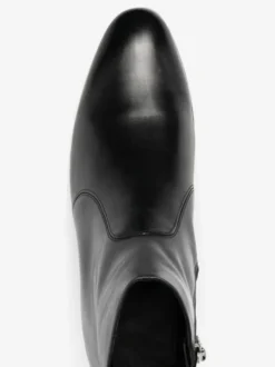 Bottines Chelsea pour homme en cuir de vachette noir bout pointu talon épais