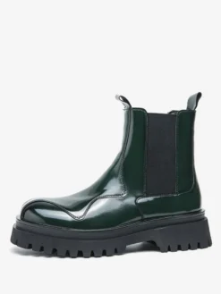 Bottines Chelsea pour hommes bout rond plateforme.