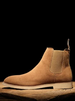 Bottines Chelsea pour hommes chaussures décontractées en daim et cuir à bandage élastique