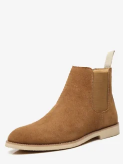 Bottines Chelsea pour hommes chaussures décontractées en daim et cuir à bandage élastique