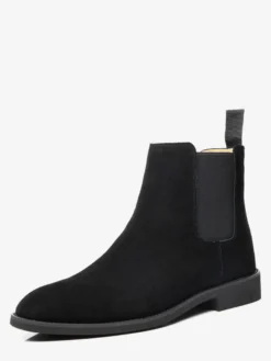 Bottines Chelsea pour hommes chaussures décontractées en daim et cuir à bandage élastique