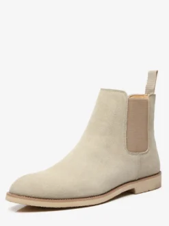 Bottines Chelsea pour hommes chaussures décontractées en daim et cuir à bandage élastique