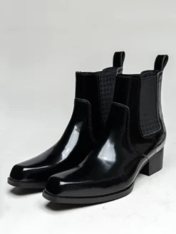 Bottines Chelsea pour hommes en cuir de vachette chic bottines courtes noires