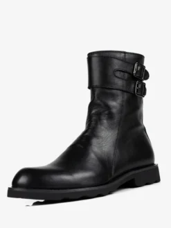 Bottines Chelsea pour hommes en cuir de vachette chic noires à enfiler