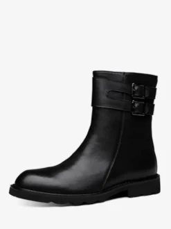 Bottines Chelsea pour hommes en cuir de vachette chic noires à enfiler