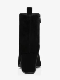 Bottines Chelsea à talons blocs pour hommes bottines noires en daim avec fermeture éclair pour robe de bal de promo
