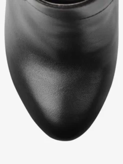 Bottines Compensées Noires À Boucle À Talon Épais Femmes