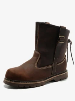 Bottines de travail Martin Slip On Classic Brown Retro pour hommes