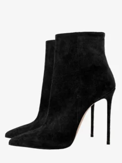 Bottines en daim à bout pointu et talon aiguille pour femmes