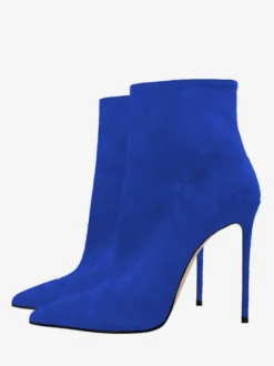 Bottines en daim à bout pointu et talon aiguille pour femmes