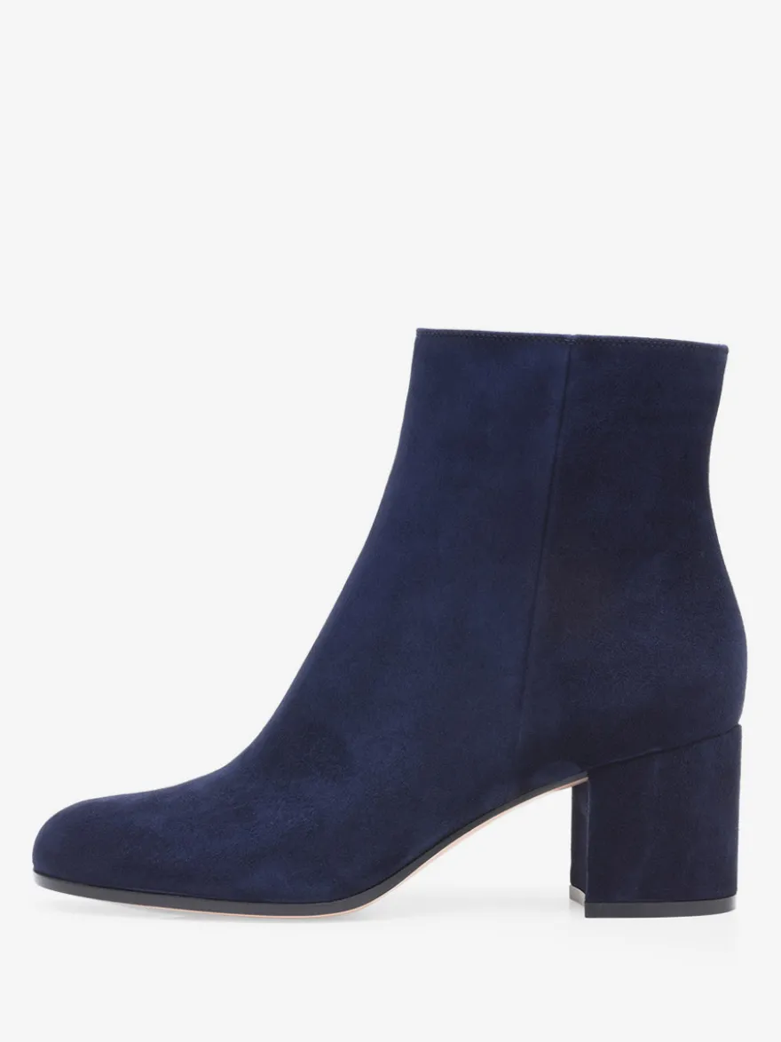 Bottines en daim à bout rond talon épais chaussures