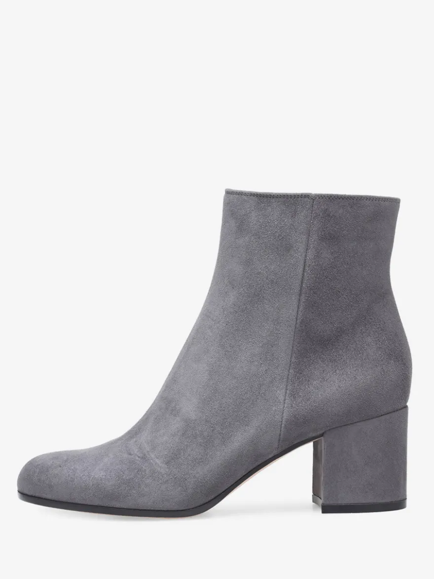 Bottines en daim à bout rond talon épais chaussures