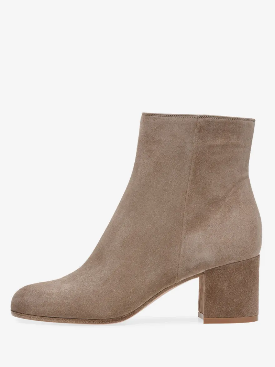 Bottines en daim à bout rond talon épais chaussures
