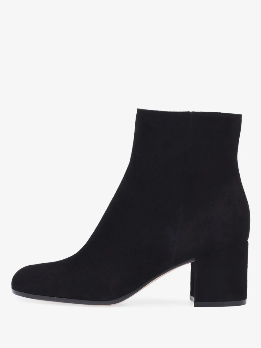 Bottines en daim à bout rond talon épais chaussures