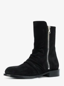 Bottines en daim pour homme bout rond fermeture éclair