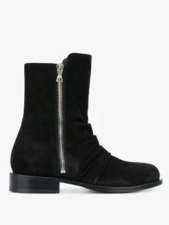Bottines en daim pour homme bout rond fermeture éclair