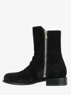 Bottines en daim pour homme bout rond fermeture éclair