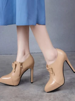 Bottines femme talon haut à zip