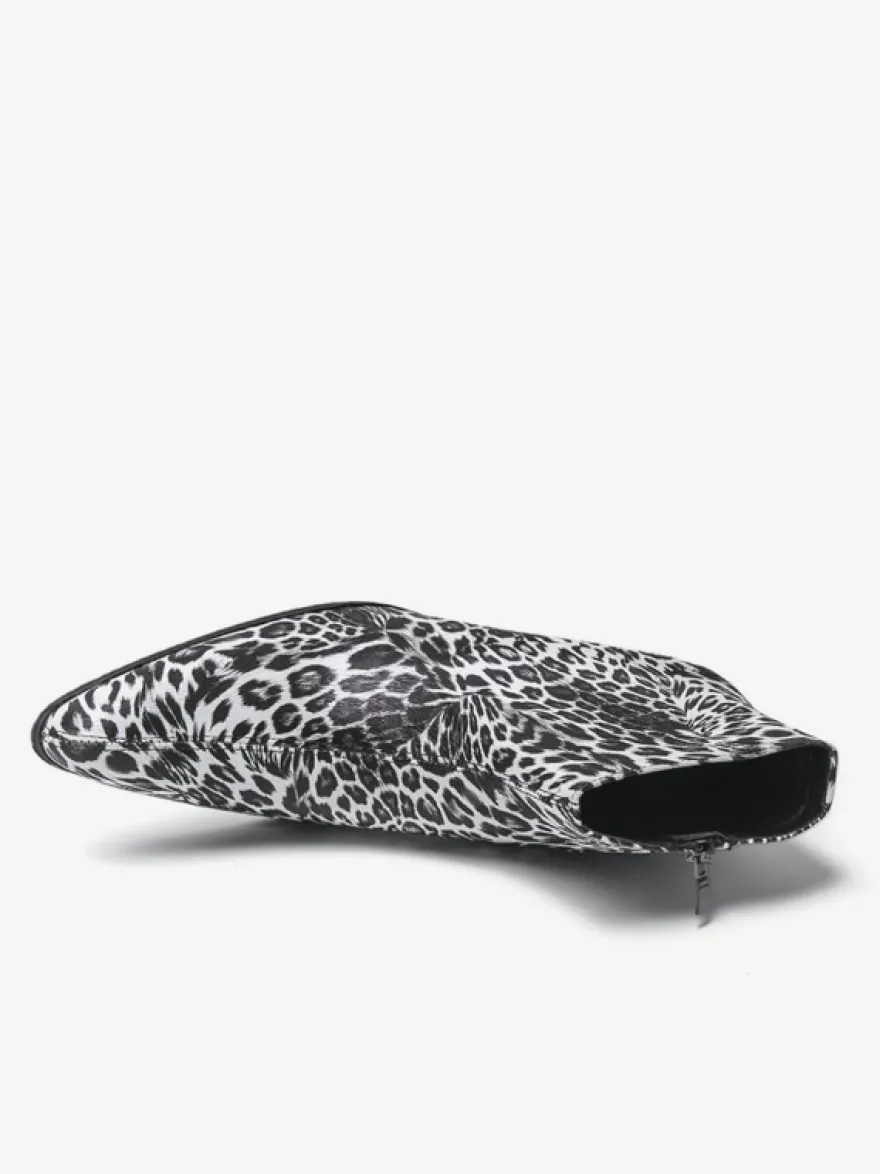 Bottines homme à talon épais et bout rond style léopard