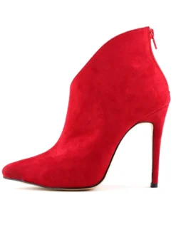 Bottines jaunes en daim à talons hauts et bout pointu fermeture éclair pour femmes