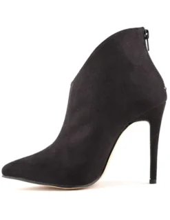 Bottines jaunes en daim à talons hauts et bout pointu fermeture éclair pour femmes