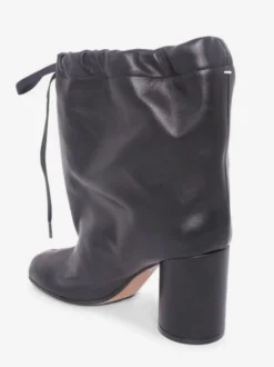 Bottines à lacets noires pour femmes à bout carré