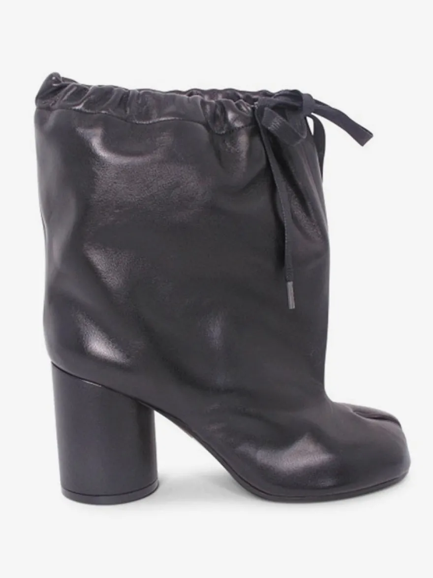Bottines à lacets noires pour femmes à bout carré