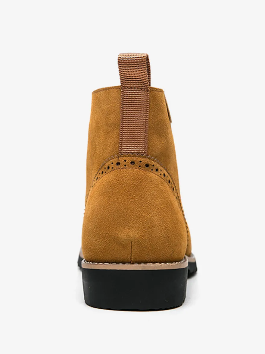 Bottines à lacets pour homme en daim et cuir antidérapant