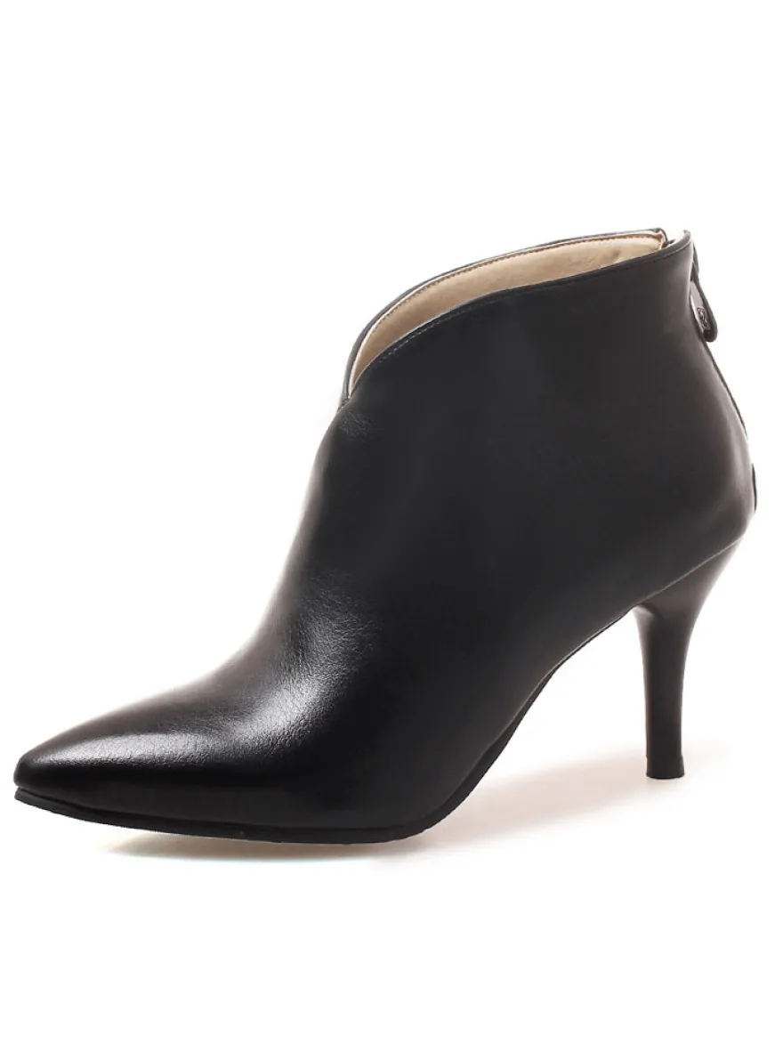 Bottines marron femmes bottes d'hiver bout pointu bottines à talons hauts