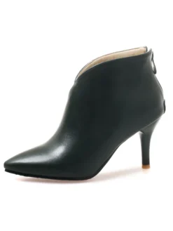 Bottines marron femmes bottes d'hiver bout pointu bottines à talons hauts