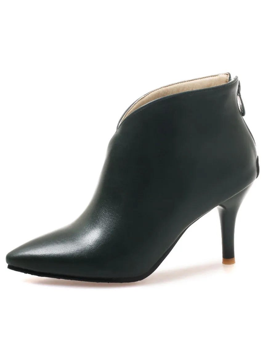 Bottines marron femmes bottes d'hiver bout pointu bottines à talons hauts