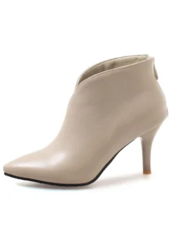 Bottines marron femmes bottes d'hiver bout pointu bottines à talons hauts