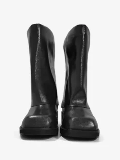 Bottines noires à boucle et à talon épais pour femmes
