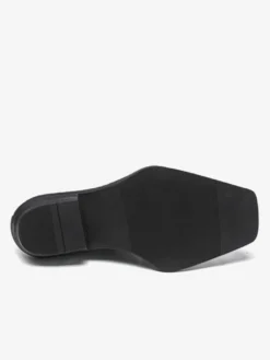 Bottines noires à bout carré et talon compensé clouté pour hommes