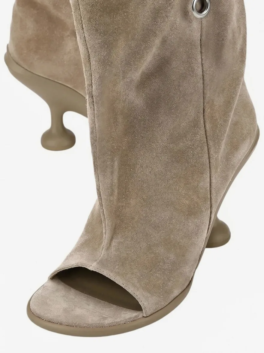 Bottines noires à bout ouvert et talons hauts pour femmes