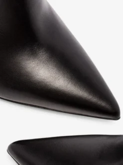 Bottines noires à bout pointu avec fermeture éclair et bottes à talons hauts pour femmes