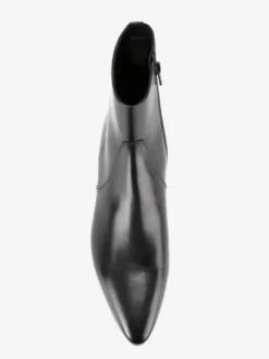 Bottines noires à bout pointu en cuir véritable