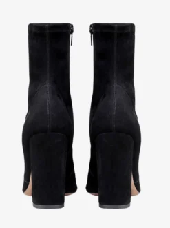 Bottines noires à bout pointu et talon épais pour femmes chaussures