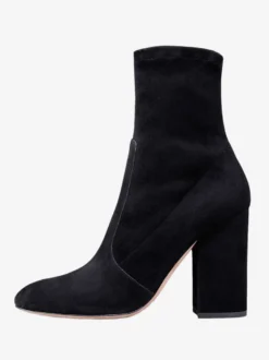 Bottines noires à bout pointu et talon épais pour femmes chaussures