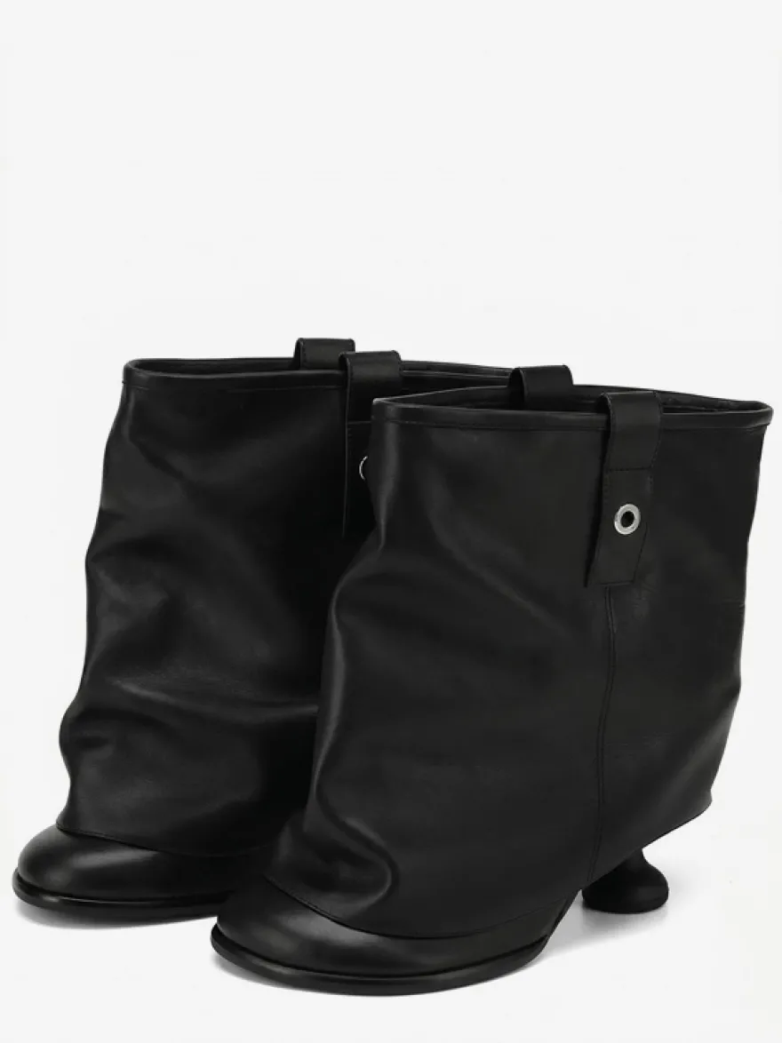Bottines noires à bout rond et talons hauts Flodover