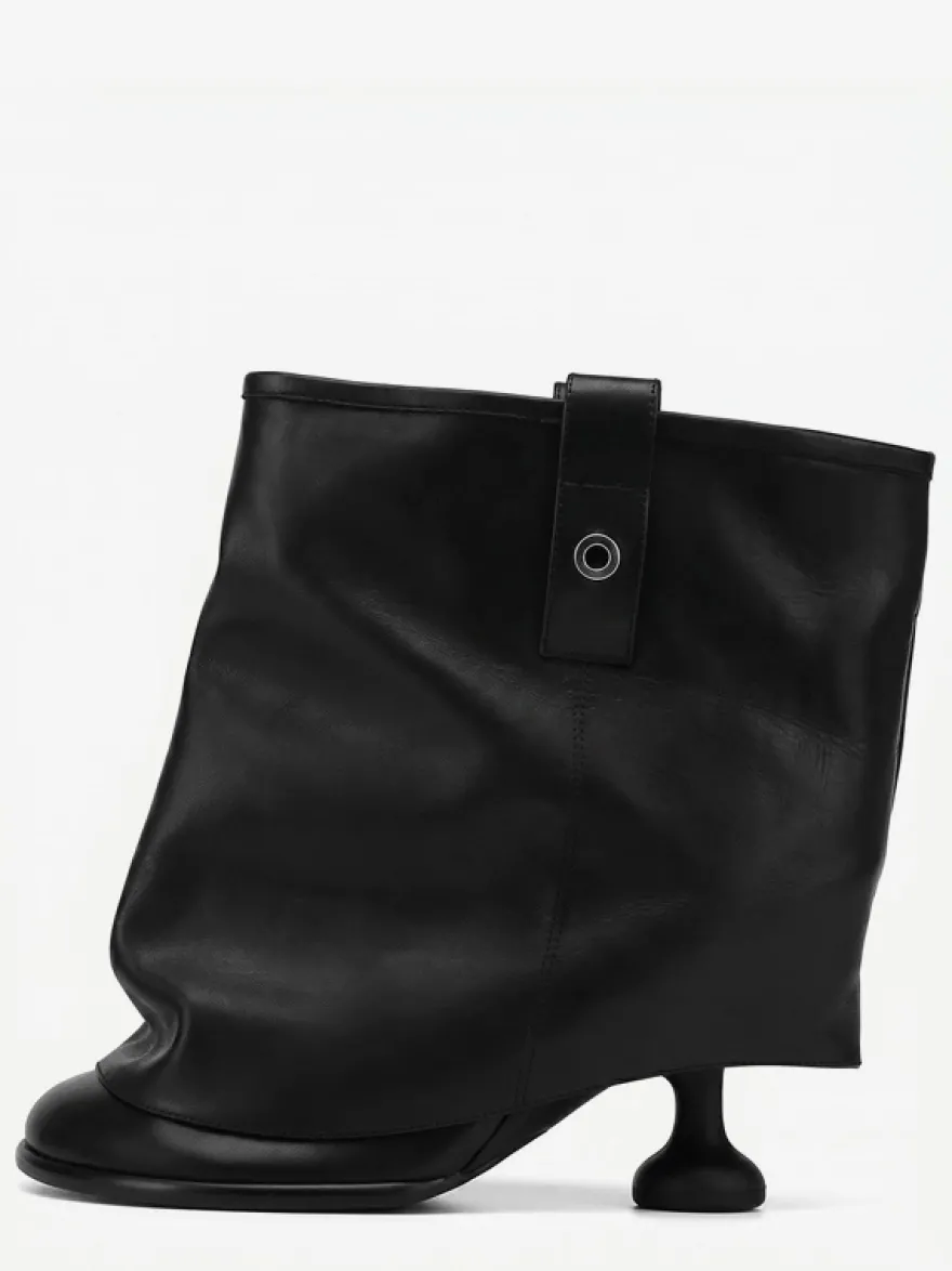 Bottines noires à bout rond et talons hauts Flodover