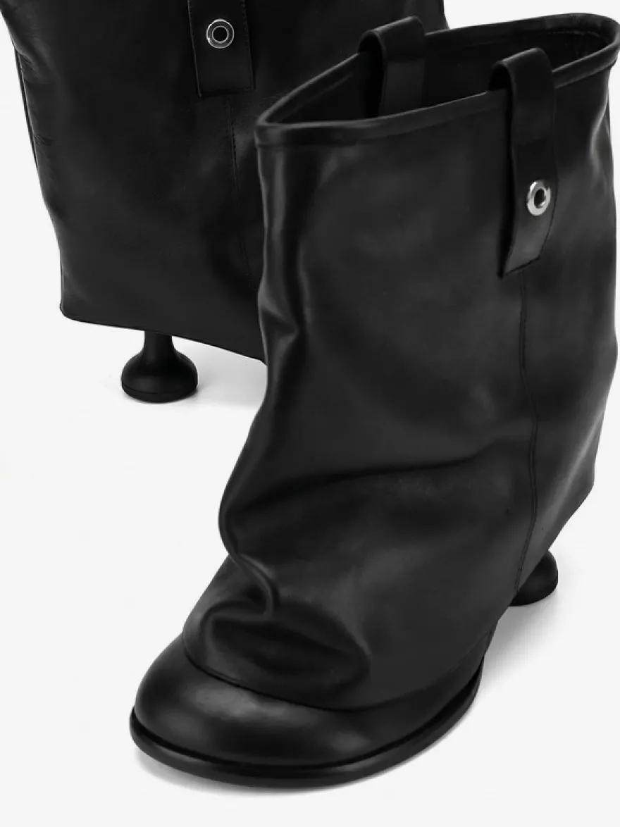 Bottines noires à bout rond et talons hauts Flodover