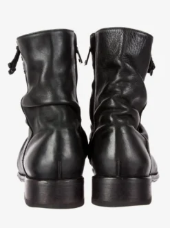 Bottines noires à bout rond pour homme fermeture éclair