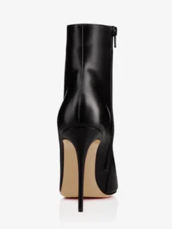 Bottines Noires Chaussures À Talons Aiguilles À Bout Pointu Pour Femmes