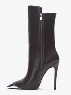 Bottines noires conçues à bout pointu et à talons hauts pour femmes 2026