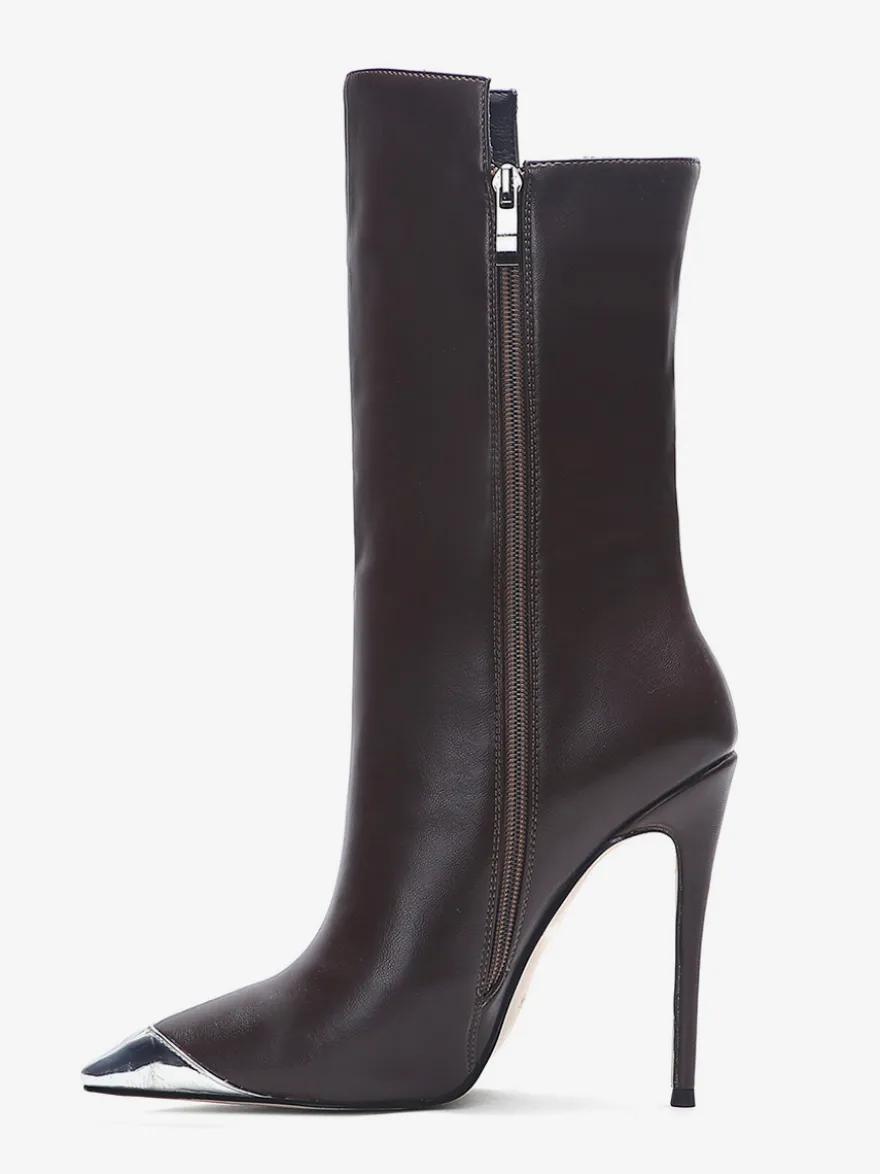 Bottines noires conçues à bout pointu et à talons hauts pour femmes 2026