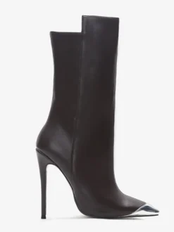 Bottines noires conçues à bout pointu et à talons hauts pour femmes 2026