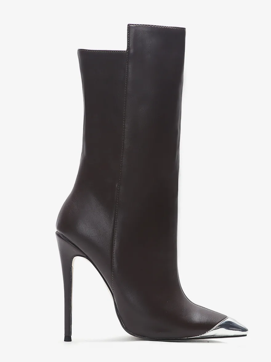 Bottines noires conçues à bout pointu et à talons hauts pour femmes 2026