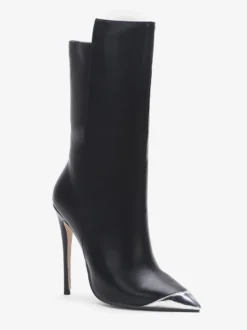 Bottines noires conçues à bout pointu et à talons hauts pour femmes 2026